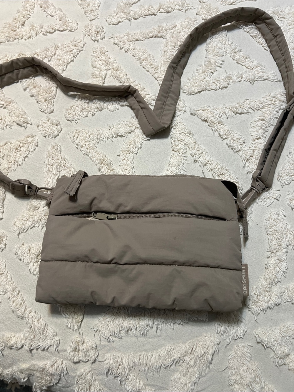 Quilted Taupe Crossbody Bag